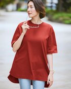 【ドゥクラッセ/DoCLASSE】の高密度シルコットン・5分袖ロングT/70cm 人気、トレンドファッション・服の通販 founy(ファニー) ファッション Fashion レディースファッション Fashion for Women トップス・カットソー Cut & Sew Tops スマート Smart, Elegant チュニック Tunic, Long Top フォルム Silhouette, Form ロング Long, Long-Length 夏 Summer thumbnail テラコッタ|ID: prp329100004933964 ipo3291000000037032245