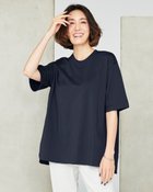 【ドゥクラッセ/DoCLASSE】の高密度シルコットン・5分袖ロングT/64㎝ 人気、トレンドファッション・服の通販 founy(ファニー) ファッション Fashion レディースファッション Fashion for Women トップス・カットソー Cut & Sew Tops シャツ・ブラウス・オフィスカジュアル Elegant Blouses & Button-Ups ロングTシャツ・Tシャツ Longline T-Shirts & Tees カットソー・ベーシックTシャツ Cut-and-Sewn Tops / Stretch Tees & Basics カットソー Cut and Sewn Top シルケット Silket, Silky Cotton スマート Smart, Elegant チュニック Tunic, Long Top フェミニン Feminine, Girly フォルム Silhouette, Form ロング Long, Long-Length 夏 Summer thumbnail ミッドナイトブルー|ID: prp329100004933965 ipo3291000000037032252