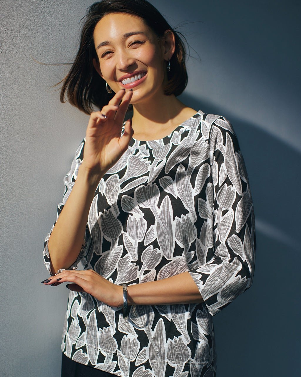 【ドゥクラッセ/DoCLASSE】の綿スラブ・ボートネックT/7分袖 人気、トレンドファッション・服の通販 founy(ファニー) 　ファッション　Fashion　レディースファッション　Fashion for Women　トップス・カットソー　Cut & Sew Tops　シャツ・ブラウス・オフィスカジュアル　Elegant Blouses & Button-Ups　ロングTシャツ・Tシャツ　Longline T-Shirts & Tees　カットソー・ベーシックTシャツ　Cut-and-Sewn Tops / Stretch Tees & Basics　カットソー　Cut and Sewn Top　プリント　Print, Printed Pattern　モダン　Modern, Contemporary　エレガント 上品　Elegant　夏　Summer　定番　Standard, Basic Item　 other-1|ID: prp329100004933975 ipo3291000000037032294