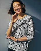 【ドゥクラッセ/DoCLASSE】の綿スラブ・ボートネックT/7分袖 ブラック&times;グレー|ID: prp329100004933975 ipo3291000000037246329