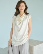 【ドゥクラッセ/DoCLASSE】のストレッチサテン・ドレープネックブラウス オフホワイト|ID: prp329100004934000 ipo3291000000037102335