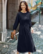 【ドゥクラッセ/DoCLASSE】のジョーゼット・ウエストタックワンピベルト付 ミッドナイトブルー|ID: prp329100004934003 ipo3291000000037256581