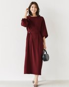 【ドゥクラッセ/DoCLASSE】のジョーゼット・ウエストタックワンピベルト付 ボルドー|ID: prp329100004934003 ipo3291000000037256583