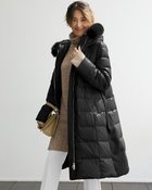 【ドゥクラッセ/DoCLASSE】の美配色・エコファー付き立体ダウンコート ブラック|ID: prp329100004934011 ipo3291000000037094098