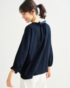 【ドゥクラッセ/DoCLASSE】のジョーゼット・バックリボンギャザーブラウス ミッドナイトブルー|ID: prp329100004934015 ipo3291000000037032435