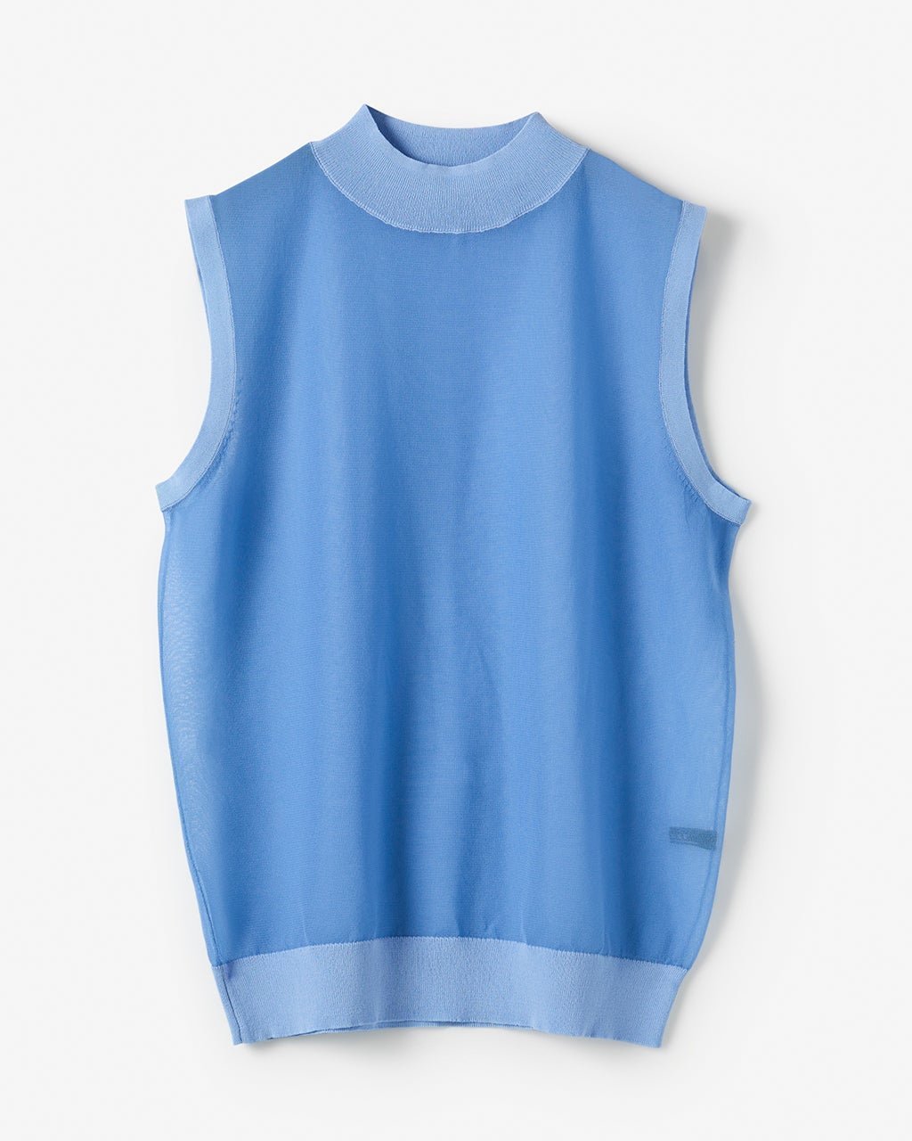 【ドゥクラッセ/DoCLASSE】のドライシアーニット・ハイネックノースリトップス インテリア・キッズ・メンズ・レディースファッション・服の通販 founy(ファニー) 　ファッション　Fashion　レディースファッション　Fashion for Women　トップス・カットソー　Cut & Sew Tops　ニット　Knit Tops & Sweaters　カーディガン　Cardigan, Knitwear　シアー　Sheer, See-Through　ストレッチ　Stretch, Stretchy Fabric　セーター　Sweater, Knitwear　ノースリーブ　Sleeveless, No-Sleeve　ハイネック　High Neck, Mock Neck　エレガント 上品　Elegant　ブルー|ID: prp329100004934019 ipo3291000000037032450