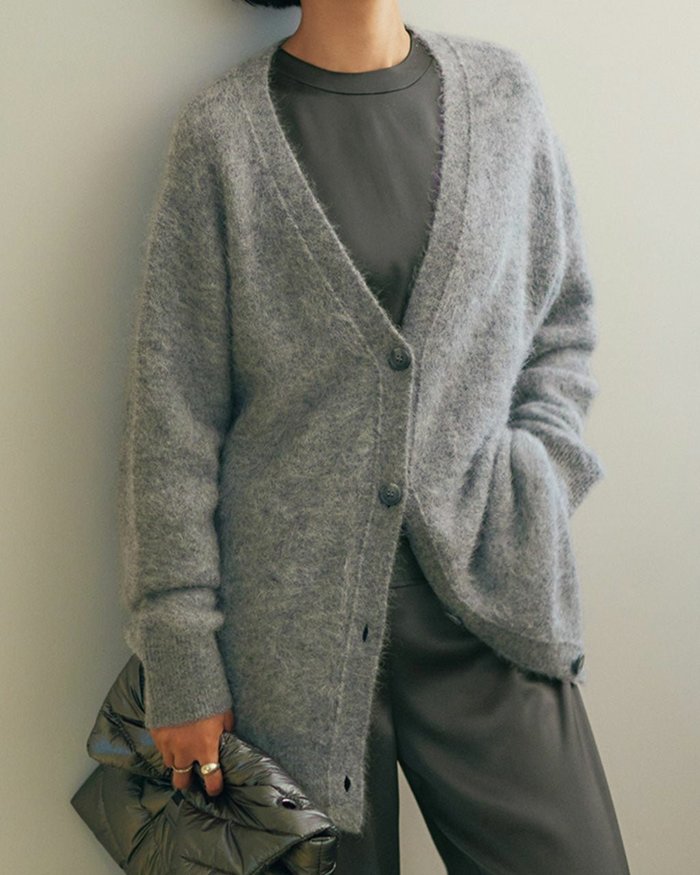 【ドゥクラッセ/DoCLASSE】のアルパカミックス・カーディガン インテリア・キッズ・メンズ・レディースファッション・服の通販 founy(ファウニー) https://founy.com/ ファッション Fashion レディースファッション Fashion for Women トップス・カットソー Cut & Sew Tops ニット Knit Tops & Sweaters カーディガン・羽織り Layered Style Cardigans なめらか Smooth, Silky Texture エアリー Airy Texture カーディガン Cardigan, Knitwear デニム Denim, Jeans Material ミックス Mix, Mixed Style |ID: prp329100004934032 ipo3291000000037246404