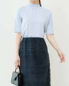 【ドゥクラッセ/DoCLASSE】のUVスラブ・ギャザーハイネックブラウス5分袖 ペールブルー|ID: prp329100004934037 ipo3291000000037256674