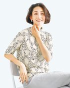 【ドゥクラッセ/DoCLASSE】のUVスラブ・ギャザーハイネックブラウス5分袖 アイボリーパターン|ID: prp329100004934037 ipo3291000000037256682