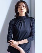 【ドゥクラッセ/DoCLASSE】のUVスラブ・ギャザーハイネックブラウス7分袖 ネイビー|ID: prp329100004934038 ipo3291000000037098171