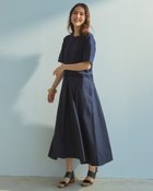【ドゥクラッセ/DoCLASSE】の異素材コンビ・ベルトデザインワンピース ミッドナイトブルー|ID: prp329100004934040 ipo3291000000037256690
