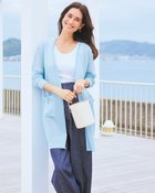 【ドゥクラッセ/DoCLASSE】の麻混スパークリングニット・着流しカーディガン サックス|ID: prp329100004934041 ipo3291000000037098193