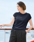 【ドゥクラッセ/DoCLASSE】のUVニット・スカラッププルオーバー ミッドナイトブルー|ID: prp329100004934049 ipo3291000000037102375