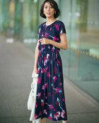 【ドゥクラッセ/DoCLASSE】のUVスラブ・ギャザーデザインワンピース ミッドナイトパターン|ID: prp329100004934051 ipo3291000000037057300