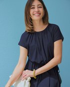 【ドゥクラッセ/DoCLASSE】のUVスラブ・ギャザーデザインワンピース ネイビー|ID: prp329100004934051 ipo3291000000037057301