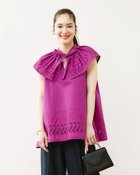 【ドゥクラッセ/DoCLASSE】のアイレットレース・ビッグカラーブラウス パープル|ID: prp329100004934057 ipo3291000000037246449