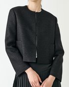 【ドゥクラッセ/DoCLASSE】のドビーツイード・ショートジャケット ブラック|ID: prp329100004934074 ipo3291000000037094121