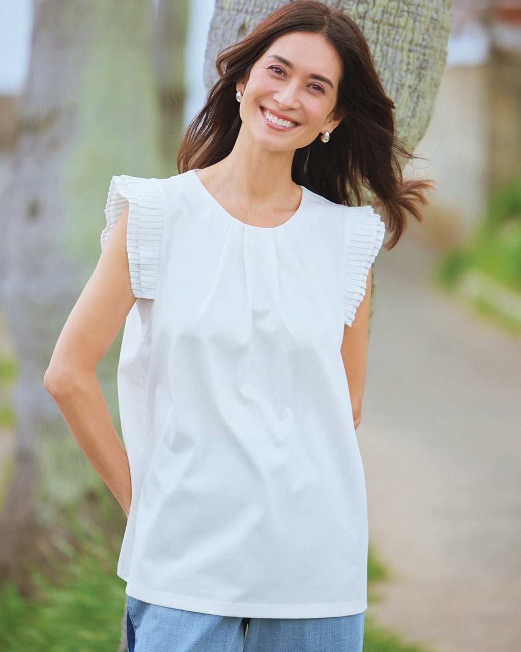 【ドゥクラッセ/DoCLASSE】のプリーツスリーブ・カットソーブラウス 人気、トレンドファッション・服の通販 founy(ファニー) 　ファッション　Fashion　レディースファッション　Fashion for Women　トップス・カットソー　Cut & Sew Tops　シャツ・ブラウス・オフィスカジュアル　Elegant Blouses & Button-Ups　カットソー・ベーシックTシャツ　Cut-and-Sewn Tops / Stretch Tees & Basics　カットソー　Cut and Sewn Top　スリーブ　Sleeve, Long Sleeve / Short Sleeve　ノースリーブ　Sleeveless, No-Sleeve　ボトム　Bottoms, Lower Wear　 other-1|ID: prp329100004934083 ipo3291000000037032719