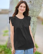 【ドゥクラッセ/DoCLASSE】のプリーツスリーブ・カットソーブラウス 人気、トレンドファッション・服の通販 founy(ファニー) ファッション Fashion レディースファッション Fashion for Women トップス・カットソー Cut & Sew Tops シャツ・ブラウス・オフィスカジュアル Elegant Blouses & Button-Ups カットソー・ベーシックTシャツ Cut-and-Sewn Tops / Stretch Tees & Basics カットソー Cut and Sewn Top スリーブ Sleeve, Long Sleeve / Short Sleeve ノースリーブ Sleeveless, No-Sleeve ボトム Bottoms, Lower Wear thumbnail ブラック|ID: prp329100004934083 ipo3291000000037032721