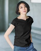 【ドゥクラッセ/DoCLASSE】のハートネック/フレンチ袖・ドゥクラッセTシャツ ブラック|ID: prp329100004934084 ipo3291000000037256801