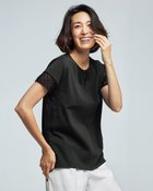 【ドゥクラッセ/DoCLASSE】のレースデザイン/半袖・ドゥクラッセTシャツ ブラック|ID: prp329100004934087 ipo3291000000037032742