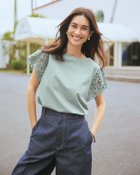 【ドゥクラッセ/DoCLASSE】のレーススリーブ・Tブラウス 人気、トレンドファッション・服の通販 founy(ファニー) ファッション Fashion レディースファッション Fashion for Women トップス・カットソー Cut & Sew Tops シャツ・ブラウス・オフィスカジュアル Elegant Blouses & Button-Ups ロングTシャツ・Tシャツ Longline T-Shirts & Tees カットソー・ベーシックTシャツ Cut-and-Sewn Tops / Stretch Tees & Basics カットソー Cut and Sewn Top ストレッチ Stretch, Stretchy Fabric スリーブ Sleeve, Long Sleeve / Short Sleeve モチーフ Motif, Design Theme レース Lace, Lace Fabric エレガント 上品 Elegant thumbnail ダスティーブルー|ID: prp329100004934089 ipo3291000000037032756