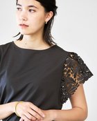 【ドゥクラッセ/DoCLASSE】のレーススリーブ・Tブラウス チャコール|ID: prp329100004934089 ipo3291000000037246475