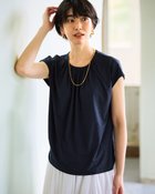 【ドゥクラッセ/DoCLASSE】のUVスラブ・ギャザーフレンチトップス ネイビー|ID: prp329100004934090 ipo3291000000037098227