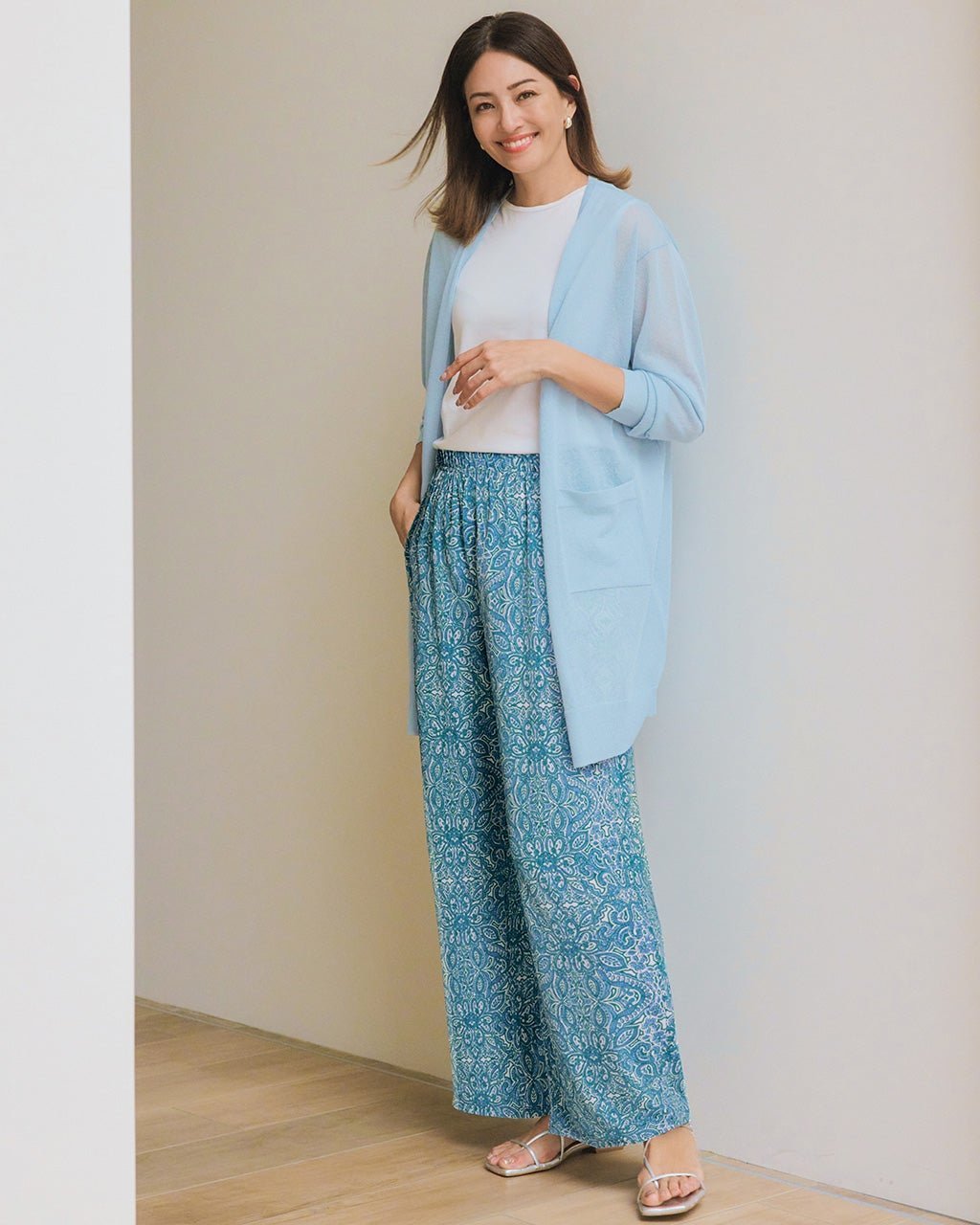 【ドゥクラッセ/DoCLASSE】のUVスラブ・ストレートパンツ/68㎝ インテリア・キッズ・メンズ・レディースファッション・服の通販 founy(ファニー) 　ファッション　Fashion　レディースファッション　Fashion for Women　パンツ　Pants & Trousers　ストレート　Straight, Straight Cut　ワイド　Wide, Wide Fit　人気　Popular, Best Seller　ビジネス 仕事 通勤　Business / Work / Commuting　夏　Summer　旅行　Travel　ライトブルー|ID: prp329100004934091 ipo3291000000037032784