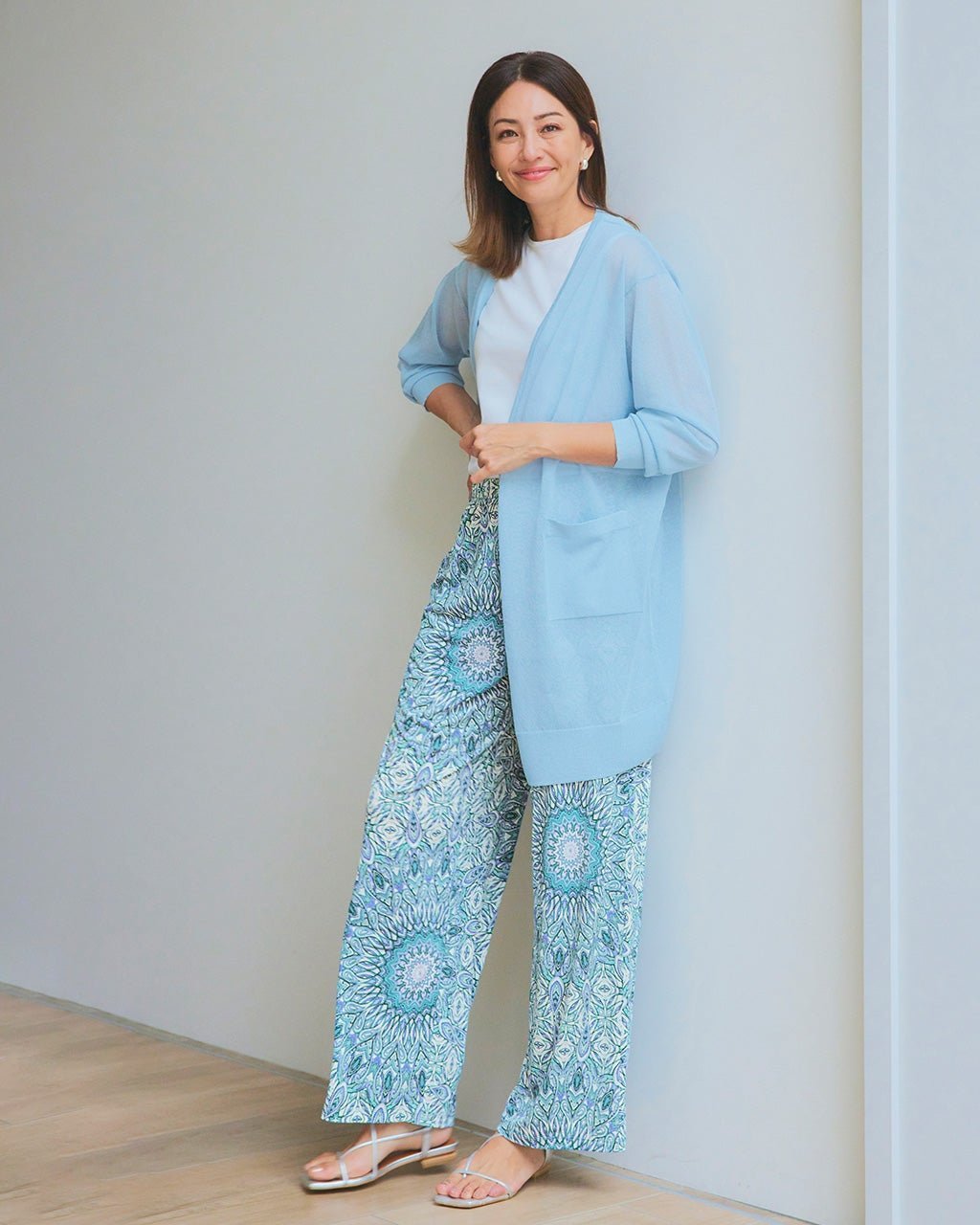 【ドゥクラッセ/DoCLASSE】のUVスラブ・ストレートパンツ/68㎝ インテリア・キッズ・メンズ・レディースファッション・服の通販 founy(ファニー) 　ファッション　Fashion　レディースファッション　Fashion for Women　パンツ　Pants & Trousers　ストレート　Straight, Straight Cut　ワイド　Wide, Wide Fit　人気　Popular, Best Seller　ビジネス 仕事 通勤　Business / Work / Commuting　夏　Summer　旅行　Travel　アクアブルー|ID: prp329100004934091 ipo3291000000037032794