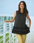 【ドゥクラッセ/DoCLASSE】のティアードフリル・ノースリーブブラウス ブラック|ID: prp329100004934098 ipo3291000000037032838