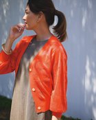 【ドゥクラッセ/DoCLASSE】の幾何柄シアーニット・カーディガン 人気、トレンドファッション・服の通販 founy(ファニー) ファッション Fashion レディースファッション Fashion for Women トップス・カットソー Cut & Sew Tops ニット Knit Tops & Sweaters カーディガン・羽織り Layered Style Cardigans カーディガン Cardigan, Knitwear スリーブ Sleeve, Long Sleeve / Short Sleeve thumbnail オレンジ|ID: prp329100004934099 ipo3291000000037032840