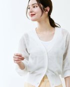 【ドゥクラッセ/DoCLASSE】の幾何柄シアーニット・カーディガン ホワイト|ID: prp329100004934099 ipo3291000000037246501