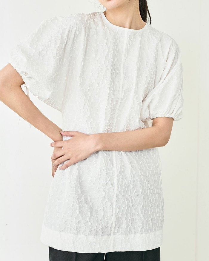 【ドゥクラッセ/DoCLASSE】のふくれジャカード・パフブラウス インテリア・キッズ・メンズ・レディースファッション・服の通販 founy(ファニー) https://founy.com/ ファッション Fashion レディースファッション Fashion for Women トップス・カットソー Cut & Sew Tops シャツ・ブラウス・オフィスカジュアル Elegant Blouses & Button-Ups ジャカード／ジャガード Jacquard, Woven Pattern スリーブ Sleeve, Long Sleeve / Short Sleeve テクスチャー Texture, Textured Fabric バルーン Balloon, Balloon Silhouette フェミニン Feminine, Girly リボン Ribbon, Bow |ID: prp329100004934102 ipo3291000000037098263