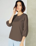 【ドゥクラッセ/DoCLASSE】のレースデザイン/パフ袖・ドゥクラッセTシャツ モカ|ID: prp329100004934113 ipo3291000000037057339