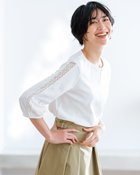 【ドゥクラッセ/DoCLASSE】のレースデザイン/パフ袖・ドゥクラッセTシャツ ホワイト|ID: prp329100004934113 ipo3291000000037246506