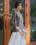 【ドゥクラッセ/DoCLASSE】のレースデザイン/パフ袖・ドゥクラッセTシャツ チャコール|ID: prp329100004934113 ipo3291000000037246514