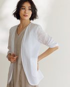 【ドゥクラッセ/DoCLASSE】のシアーラミー・ダブルノーカラージャケット オフホワイト|ID: prp329100004934115 ipo3291000000037098289