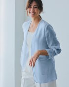 【ドゥクラッセ/DoCLASSE】のシアーラミー・ダブルノーカラージャケット ライトブルー|ID: prp329100004934115 ipo3291000000037098290