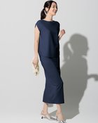 【ドゥクラッセ/DoCLASSE】の綿アセニット・ストレートスカート ミッドナイトブルー|ID: prp329100004934118 ipo3291000000037102430