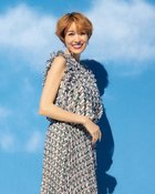 【ドゥクラッセ/DoCLASSE】のドビーシフォン・肩フリルブラウス グリーン・パターン|ID: prp329100004934122 ipo3291000000037098300