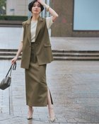 【ドゥクラッセ/DoCLASSE】のライトツイル・ロングナロースカート オリーブ|ID: prp329100004934123 ipo3291000000037098303