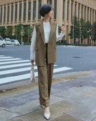 【ドゥクラッセ/DoCLASSE】のライトツイル・タックワイドパンツ オリーブ|ID: prp329100004934124 ipo3291000000037102437