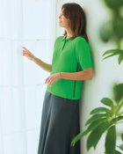 【ドゥクラッセ/DoCLASSE】のスカラップ衿・バイカラーポロニット グリーン・パターン|ID: prp329100004934128 ipo3291000000037098313