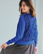 【ドゥクラッセ/DoCLASSE】のリネンブレンド・バックレースカーディガン ロイヤルブルー|ID: prp329100004934133 ipo3291000000037032982