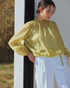 【ドゥクラッセ/DoCLASSE】のハイネック・シアーブラウス シトロングリーン|ID: prp329100004934134 ipo3291000000037256917