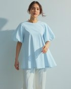 【ドゥクラッセ/DoCLASSE】の異素材バルーンスリーブ・フレアチュニック アイスブルー|ID: prp329100004934138 ipo3291000000037033001