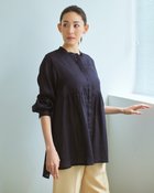 【ドゥクラッセ/DoCLASSE】のシアーラミー・ハシゴレースロングシャツ ミッドナイトブルー|ID: prp329100004934141 ipo3291000000037256932