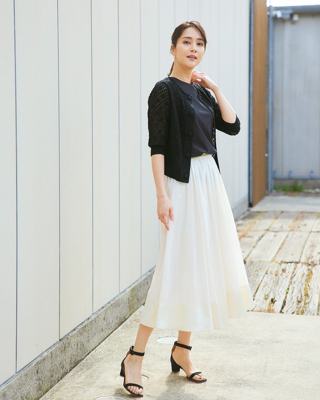 【ドゥクラッセ/DoCLASSE】のサテン切替・シアーコットンフレアスカート インテリア・キッズ・メンズ・レディースファッション・服の通販 founy(ファニー) 　ファッション　Fashion　レディースファッション　Fashion for Women　スカート　Skirts　Aライン・フレアスカート　A-Line & Flared Skirts　サテン　Satin, Glossy Fabric　フレア　Flare, Flared　切替　Switching, Contrast Panel　アイボリー|ID: prp329100004934147 ipo3291000000037033028