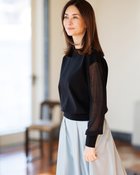 【ドゥクラッセ/DoCLASSE】のシアースリーブ・総針編みニット ブラック|ID: prp329100004934149 ipo3291000000037098325